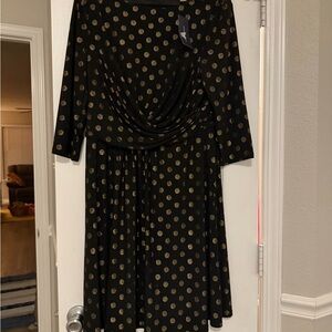Tommy Hilfiger Black Dress with Gold Dots